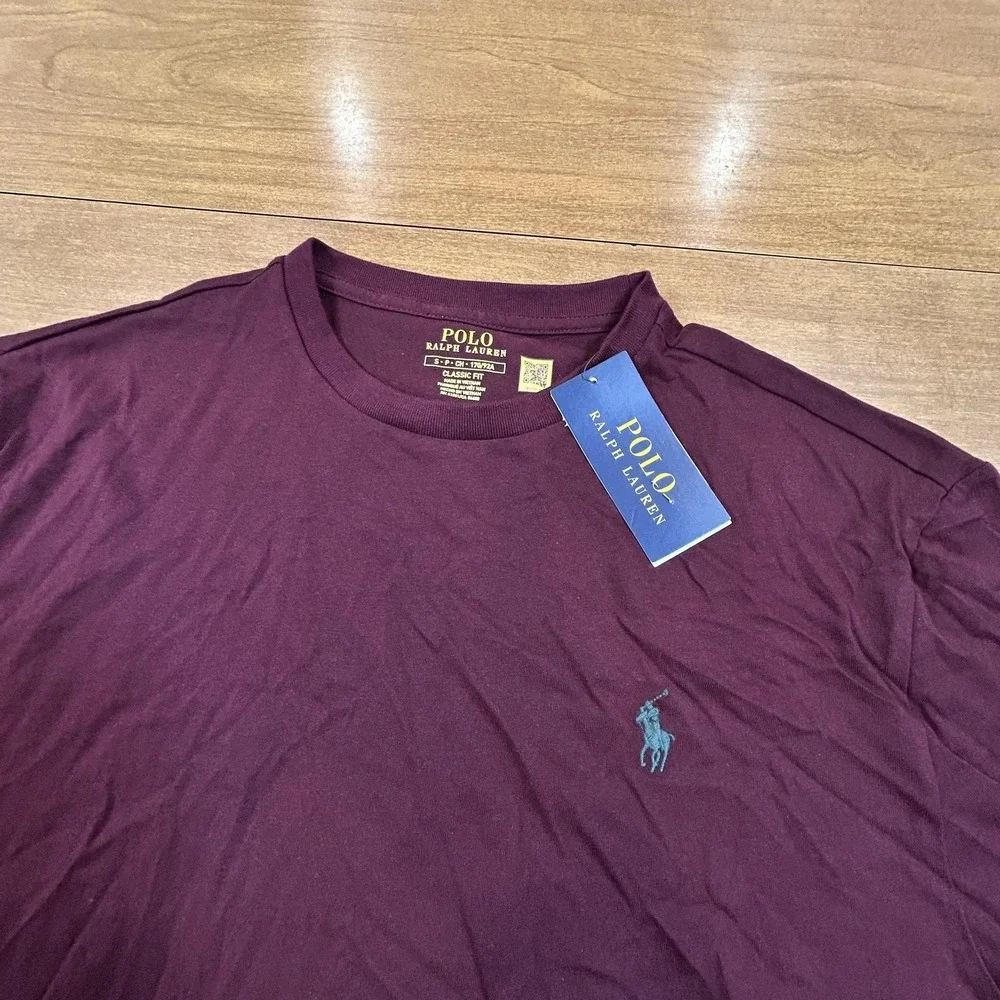 Polo Ralph Lauren Shirt Mens Small Purple Classic Fit Long Sleeve T-Shirt NEW